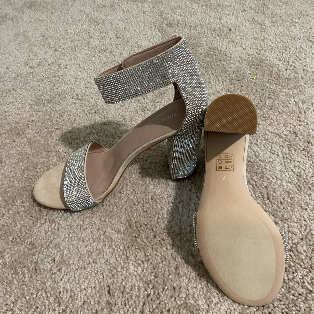 Jeffrey Campbell Glittering Silver Heels